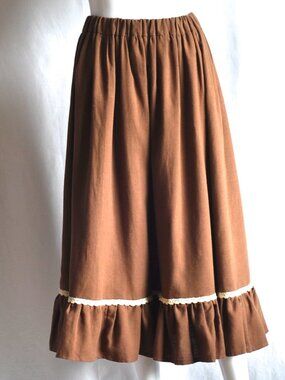 Karaoke Peasant Skirt With Lace Trim & Hemline Ruffle - France